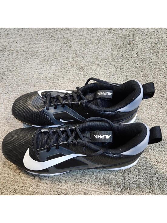 Nike Alpha Menace 4 Shark Football Cleats Men\'s Size 9 Black White Lace Up main image 10